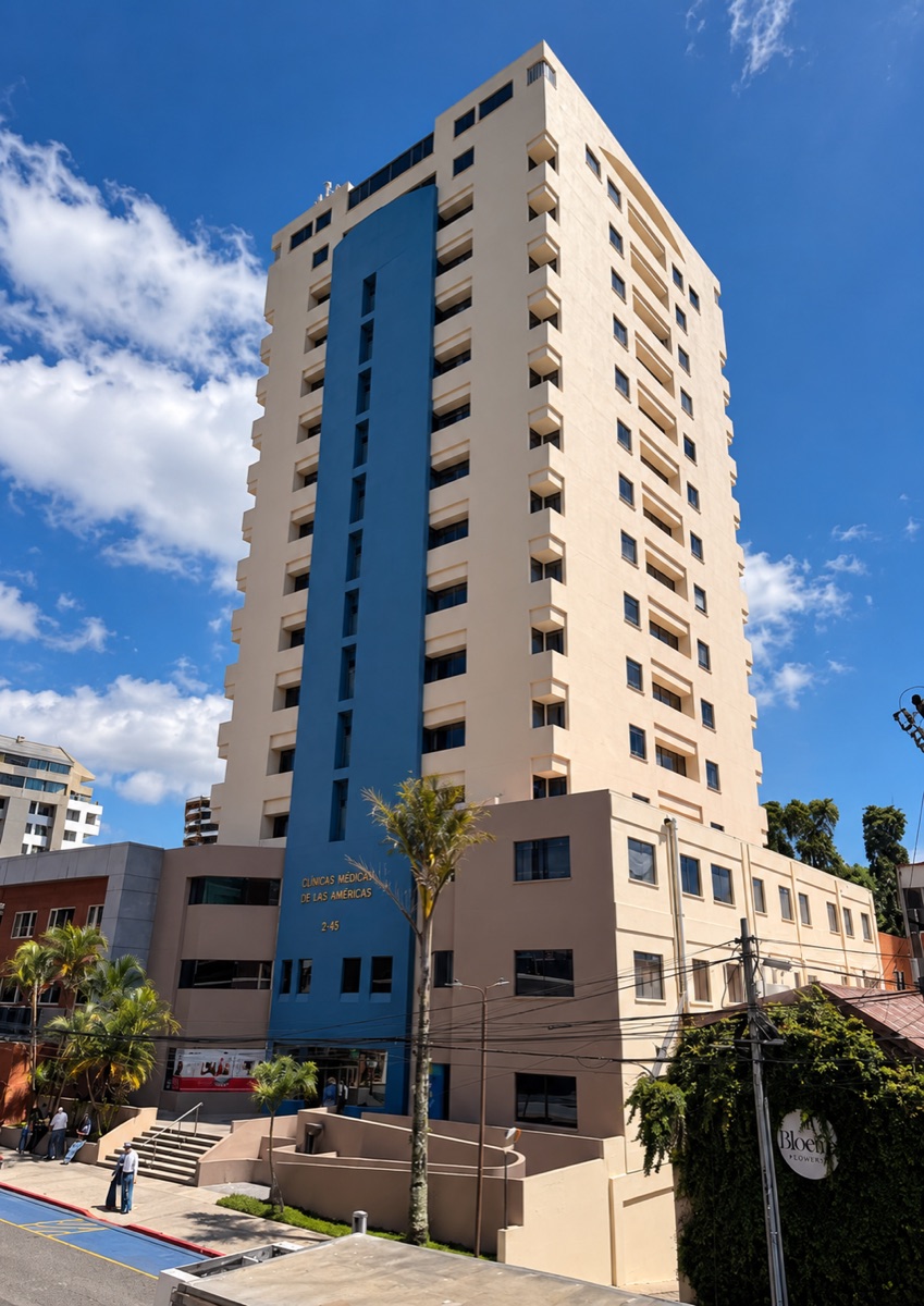 Fachada del Edificio Clínicas Médicas de las Américas, en zona 14